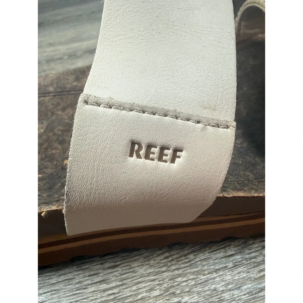 Reef‎ Cushion Vista Hi Platform Slide Sandals Cream Tan Woven Straps Womens 11